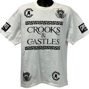 Crooks and Castles T Shirt Mens XL X-Large White Streetwear Short Sleeve